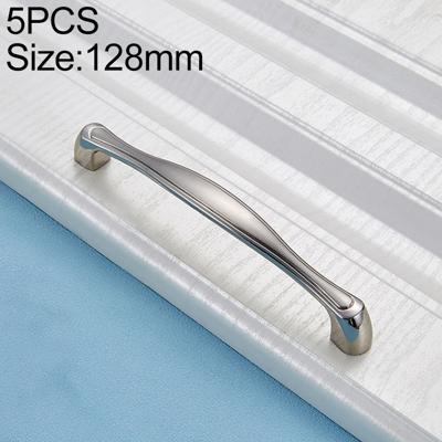 5 stuks 4092-128 Double White lade kast deur zilver zwart handvat
