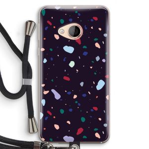 Dark Rounded Terrazzo: HTC U Play Transparant Hoesje met koord