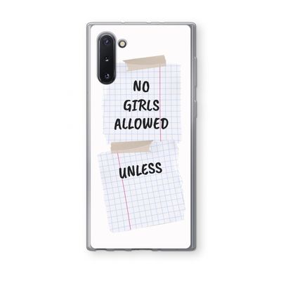 No Girls Allowed Unless: Samsung Galaxy Note 10 Transparant Hoesje