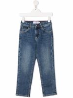 Philipp Plein Junior jean à motif tête de mort brodé - Bleu - thumbnail