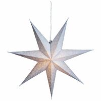 Kerstversiering zilveren papier decoratie kerststerren 60 cm Kerstversiering zilveren papier decoratie kerststerren 60 cm