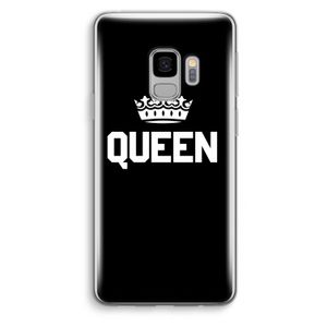 Queen zwart: Samsung Galaxy S9 Transparant Hoesje