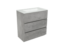 Storke Edge staand badkamermeubel 80 x 46 cm beton donkergrijs met Mata enkele wastafel in matte Solid Surface
