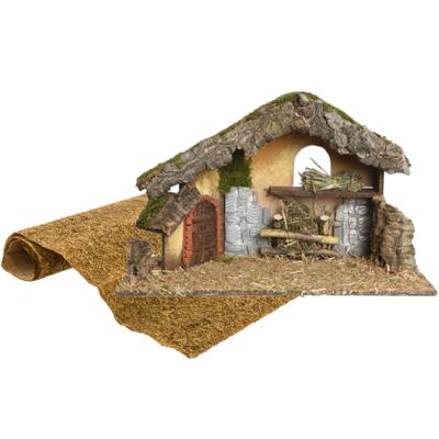 Luxe kerststal met ondergrond - 50 cm - leeg