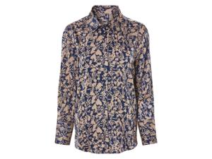 esmara Satijnen dames blouse (38, blauw/brons)