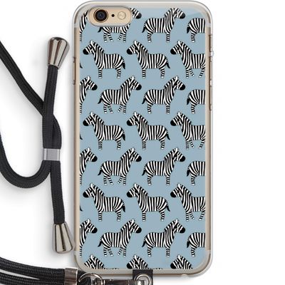 Zebra: iPhone 6 PLUS / 6S PLUS Transparant Hoesje met koord