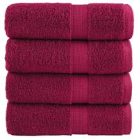 VidaXL Premium washandjes solund 4 stuks bordeaux 30x30 cm 600 g/m²