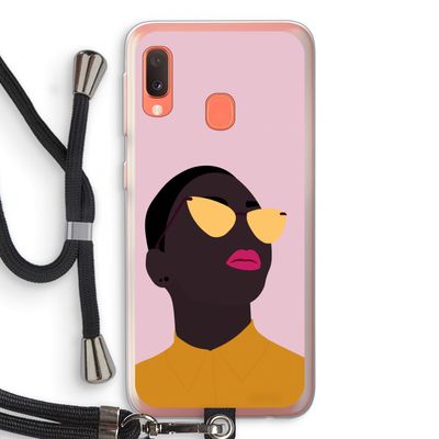 Yellow glasses: Samsung Galaxy A20e Transparant Hoesje met koord