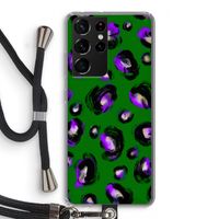 Green Cheetah: Samsung Galaxy S21 Ultra Transparant Hoesje met koord Green Cheetah: Samsung Galaxy S21 Ultra Transparant Hoesje met koord