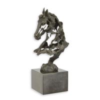 A BRONZE SCULPTURE OF A MODERN OPEN HORSE HEAD