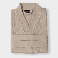 Sale: -43% | Badjas Wafel Katoen - Beige - Dekbed-Discounter.nl