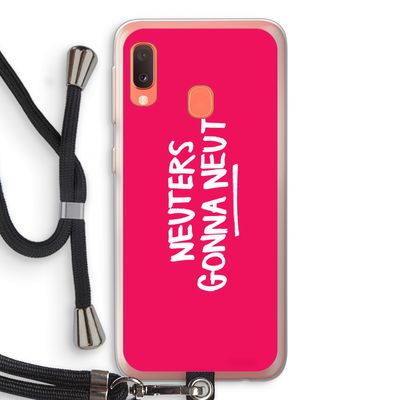 Neuters (roze): Samsung Galaxy A20e Transparant Hoesje met koord