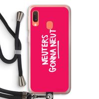 Neuters (roze): Samsung Galaxy A20e Transparant Hoesje met koord