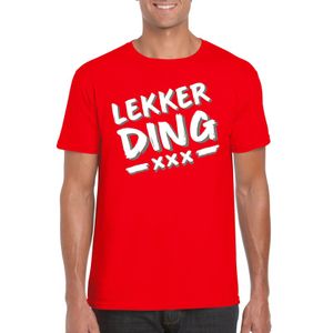 Lekkerding tekst t-shirt rood heren