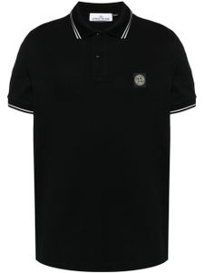 Stone Island polo à patch logo - Noir