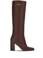 Ferragamo bottes Gancini en cuir - Marron