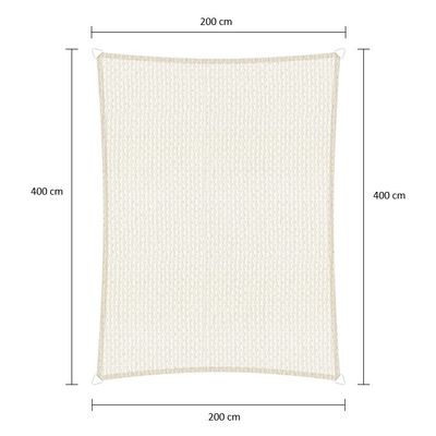 Sunfighter Schaduwdoek Rechthoek wit 2x4m.