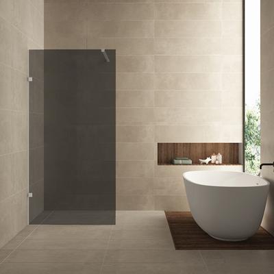 Inloopdouche Wiesbaden Less 100x200 cm 8 mm Nano Rookglas Geborsteld Staal