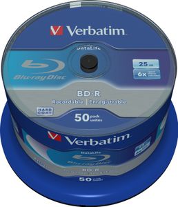Verbatim BD-R SL Datalife 25 GB blu-ray media 6x, 50 stuks