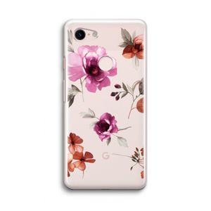 Geschilderde bloemen: Google Pixel 3 Transparant Hoesje
