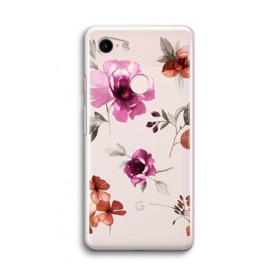 Geschilderde bloemen: Google Pixel 3 Transparant Hoesje