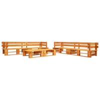 6-delige Loungeset pallet hout honingbruin