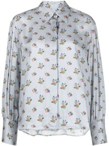 Maison Kitsuné chemise à fleurs imprimées - Bleu