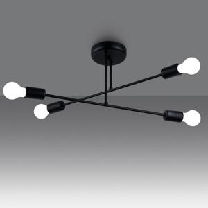 Minimalistische zwarte Kroonluchter NORAH 4
