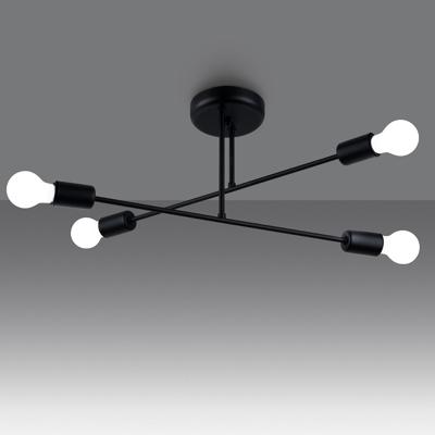Minimalistische zwarte Kroonluchter NORAH 4