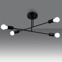 Minimalistische zwarte Kroonluchter NORAH 4