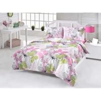 Beddengoedset - 1 dekbedovertrek 220 x 240 cm + 2 kussenslopen 60 x 60 cm - 65% katoen, 35% polyester - Roze