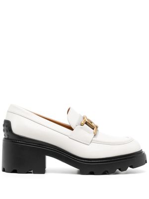 Tod's mocassins en cuir à plaque logo 65 mm - Gris
