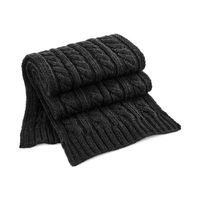 Warme kabel-gebreide winter sjaal zwart voor volwassenen   - - thumbnail