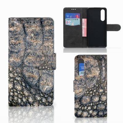 Huawei P30 | Telefoonhoesje | Met pasjeshouder | Krokodillenprint