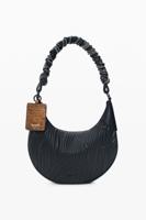 Ovale middelgrote tas met reliëf - BLACK - U