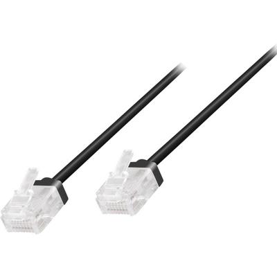LogiLink CQ3053U RJ45 Netwerkkabel, patchkabel CAT 6A U/UTP 2.00 m Zwart Extreem dun, Zeer flexibel, Vlambestendig, Halogeenvrij 1 stuk(s)
