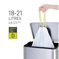 Afvalzak eko mdpe type d trekb 55x55cm 18-21l wit