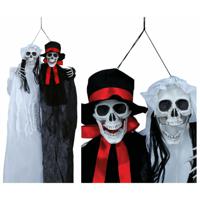 Decoratie skeletten/geraamte bruid en bruidegom - Halloween/horror - hangend - 90 cm