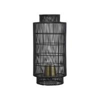 D - Light & Living - Tafellamp GRUARO - 24x24x52cm - Zwart