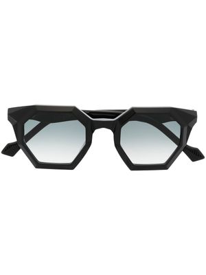 Yohji Yamamoto lunettes de soleil à monture géométrique - Noir