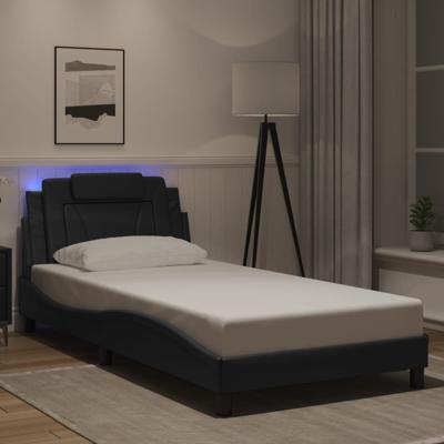 Bedframe met LED-verlichting kunstleer zwart 100x200 cm