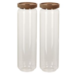 Set van 4x stuks glazen luxe keuken voorraadpot/voorraadbus 1500 ml