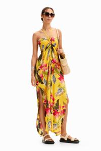 Lange tropische jumpsuit halternek - YELLOW - L