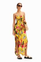 Lange tropische jumpsuit halternek - YELLOW - XL