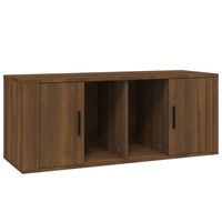 vidaXL Tv-meubel 100x35x40 cm bewerkt hout bruin eikenkleur