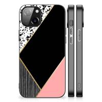 Apple iPhone 13 | iPhone 14 Backcover Zwart Roze Vormen