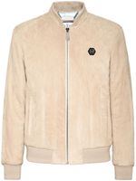 Philipp Plein quilted suede bomber jacket - Tons neutres