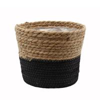 Pot Seagrass Natural/Black - diameter 14x12 cm Van der Leeden - Van der leeden