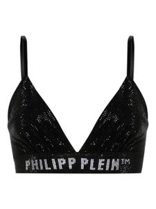 Philipp Plein bralette à logo strassé - Noir