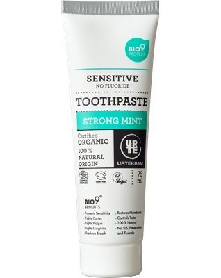 Tandpasta sensitive strong mint fluoridevrij